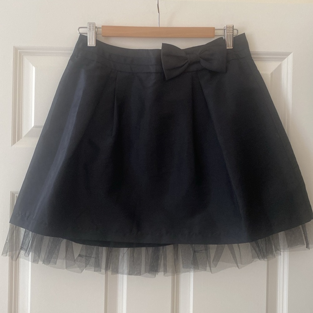 Candie’s Satin Tulle Mini Skirt Bow Detail Women’s Size S / Juniors Size 1 Black